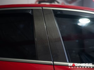 Alfa Romeo Giulia Exterior Door Pillars - Carbon Fiber - Feroce Carbon Alfa Romeo Giulia Exterior Door Pillars - Carbon Fiber - Feroce Carbon